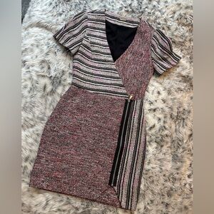 Rebecca Minkoff Pink & Black Tweed Mini Dress Small EUC Pretty Spring Style